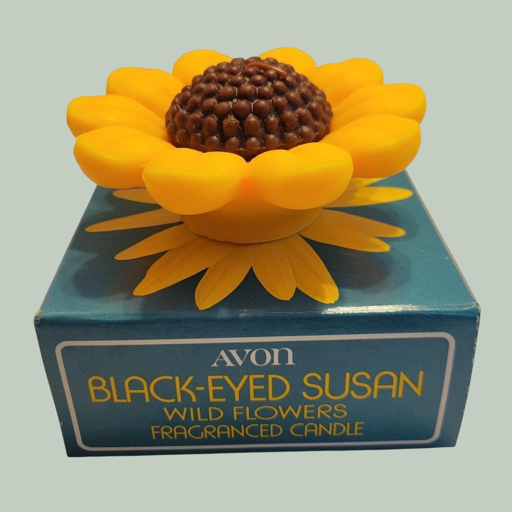 VTG Avon Black-Eyed Susan Wild Flowers 70s Collectible WaxCandle Display w/ Box